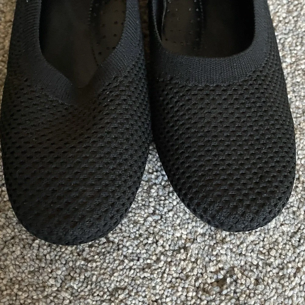 Vaneli Black Knit Ballet Flats Sz 9N Stretch Slip On Lightweight Flexible
